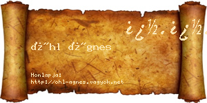 Öhl Ágnes névjegykártya